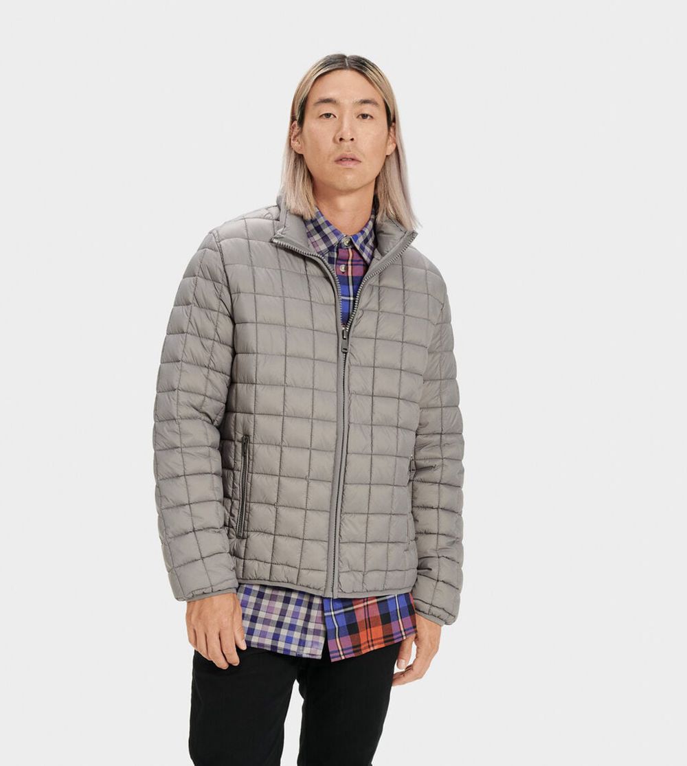 Ugg Joel Packable Quilted - Mens Jackets - Steel Gray - NZ (4925MFEZO)